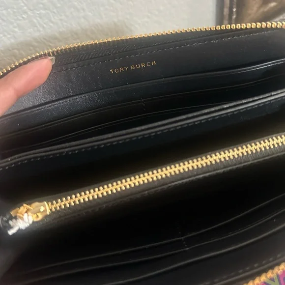 New Tory burch MCGRAW ZIP CONTINENTAL WALLET black - Picture 5 of 6